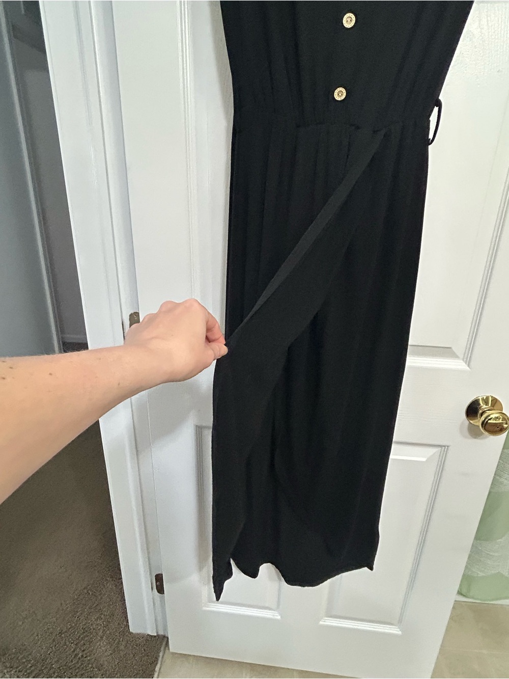 Black Button-Front Maxi Dress - Picture 2 of 2